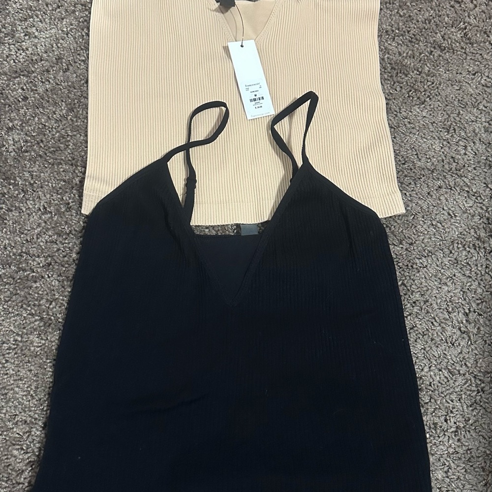 Francesca's Collections Black Fitted Backless Camisole
